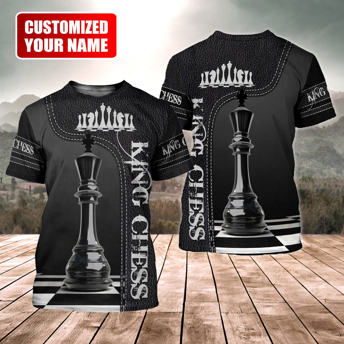 King Chess Shirt, Royal Strategy Board All-Over Print Unisex Tee