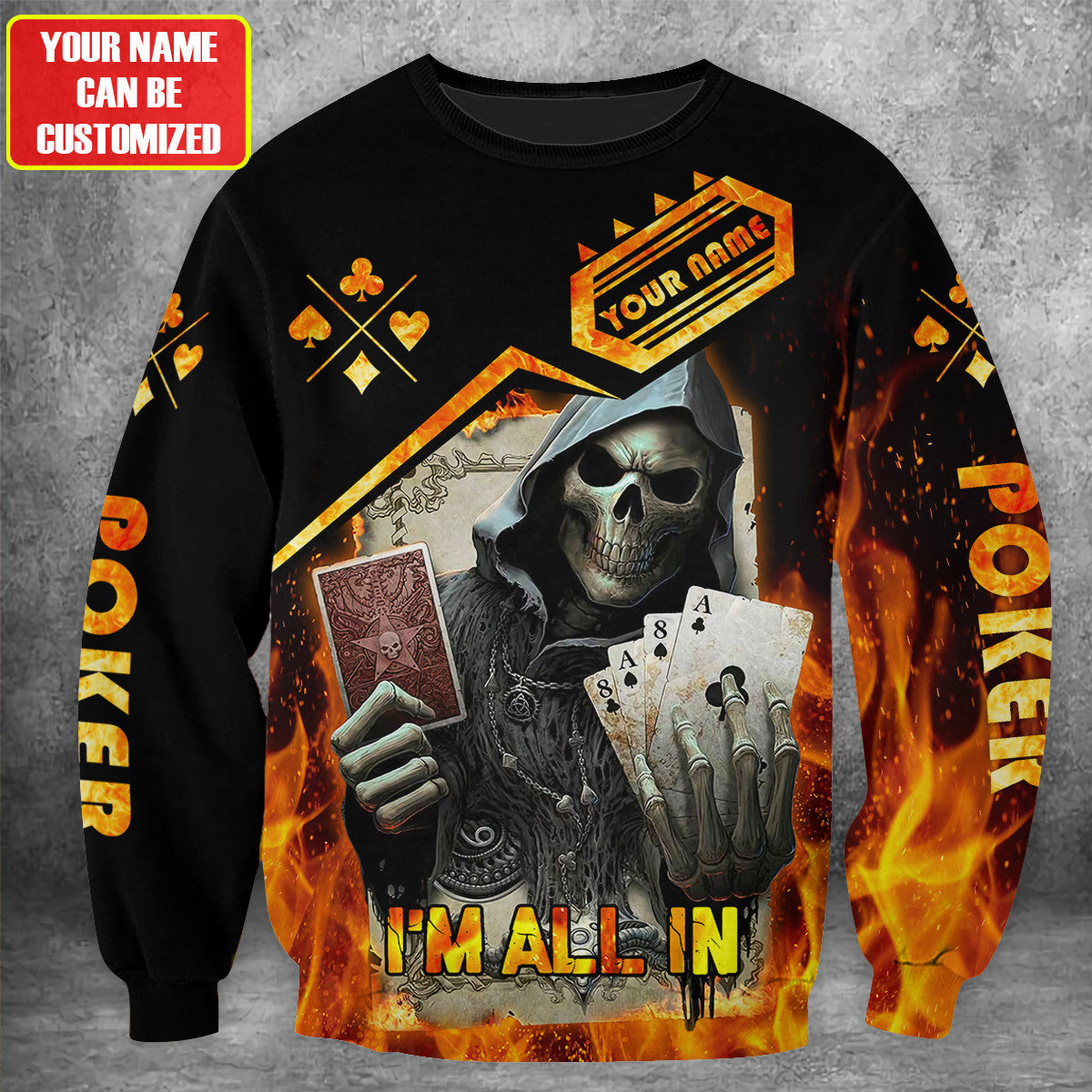 All In Poker Player Shirt, Casino Cards All-Over Print Unisex Tee