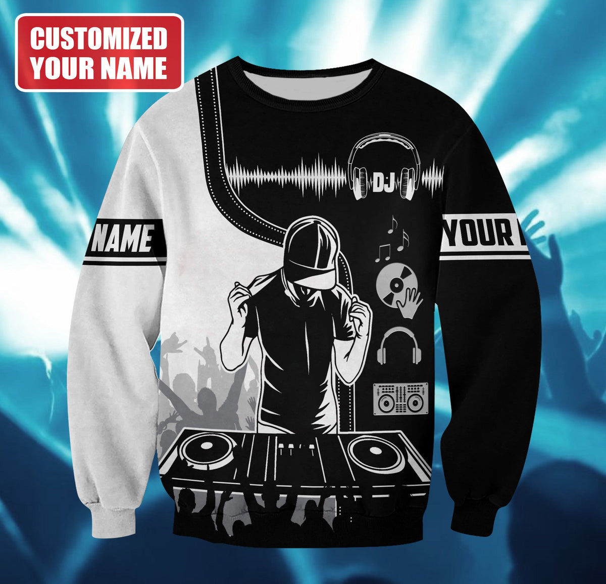 DJ Mixer Shirt, Disc Jockey Music All-Over Print Unisex Tee