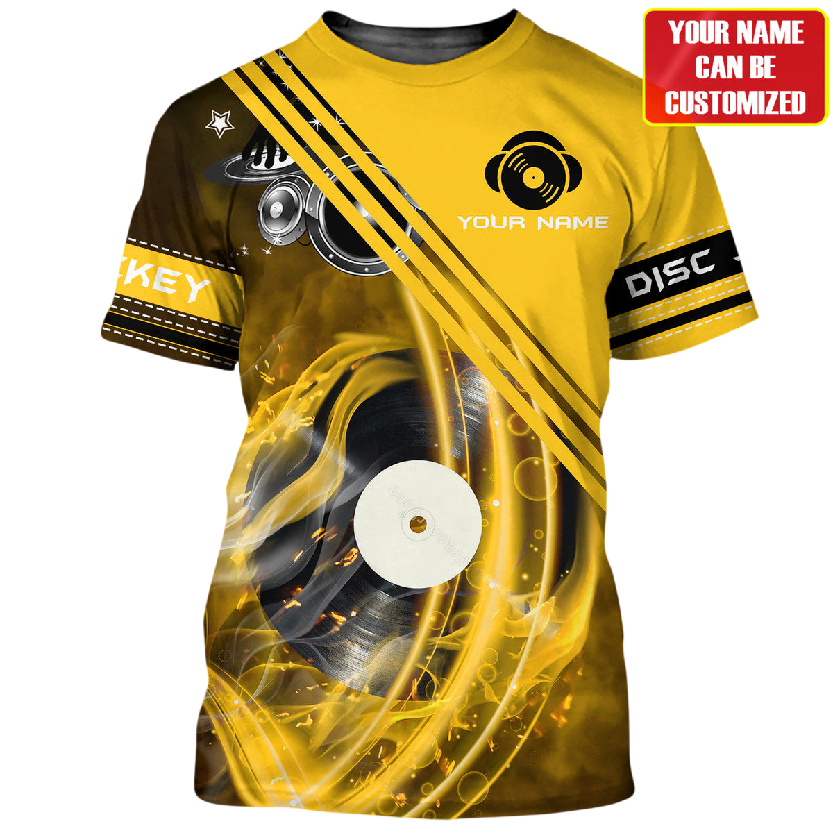 DJ Beats Shirt, Disc Jockey Turntable All-Over Print Unisex Tee