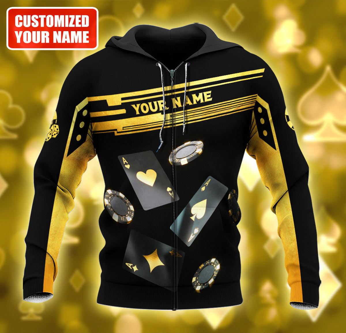 Winning Poker Hand Shirt, Card Player All-Over Print Unisex Tee