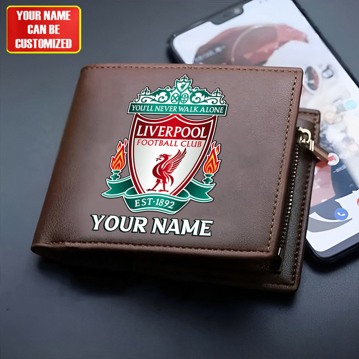 Personalized Liverpool Leather Wallet Q100406