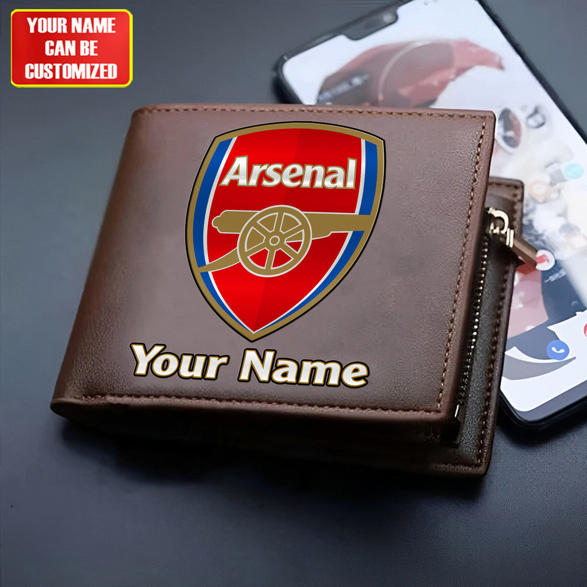 Personalized Arsenal Leather Wallet Q100408