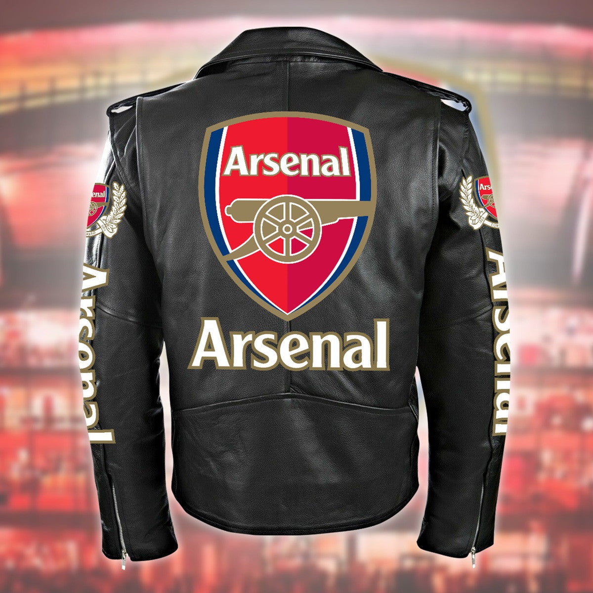 Arsenal Zipper Vintage Leather Jacket S280802