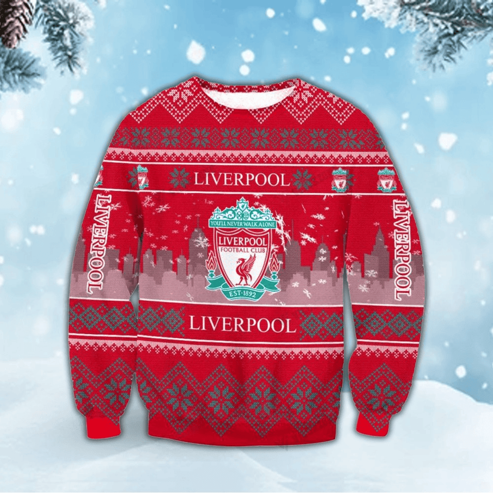 Liverpool Q5 Ugly Christmas Sweater , Unisex Wool Sweater