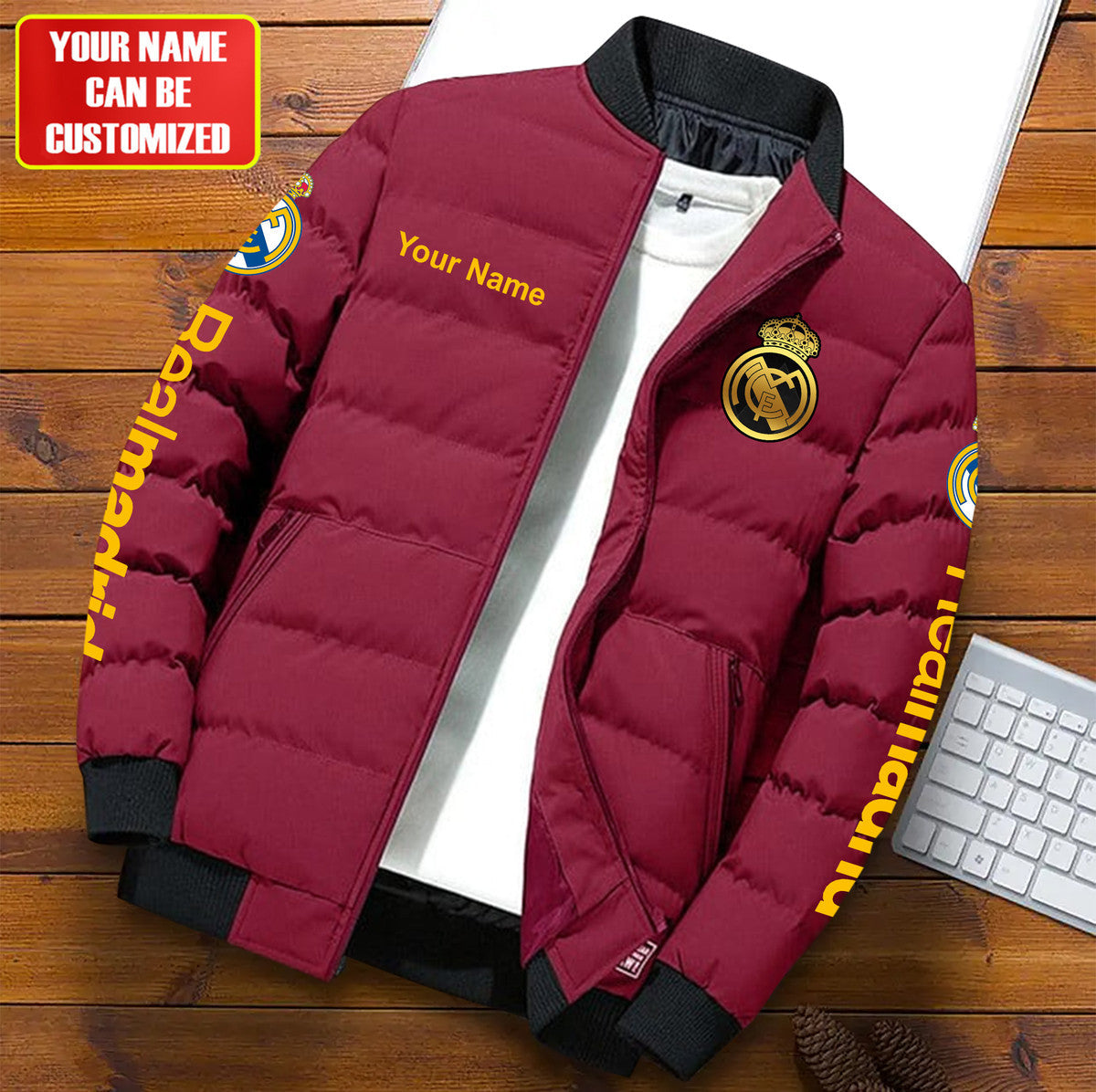 Personalized Real Madrid V2 Puffer Jacket Q111003