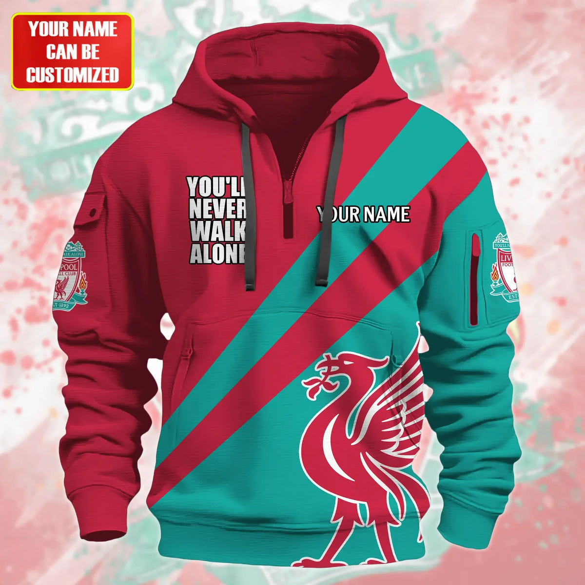 Personalized Liverpool Q2 3D Zip-Hoodie Cotton Jacket