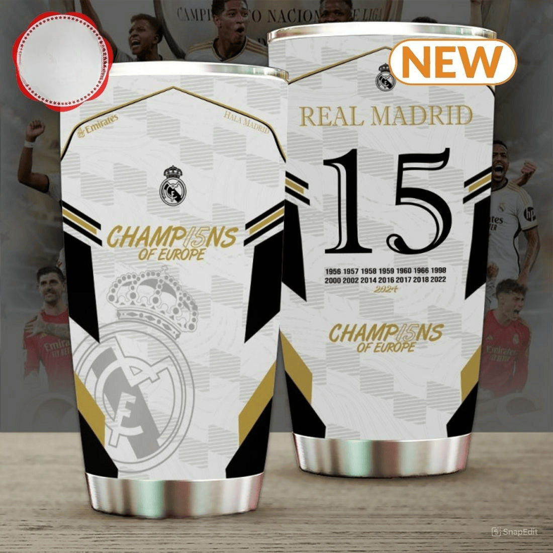 Real Mardrid Stainless Tumbler 20oz 30oz Cup V7