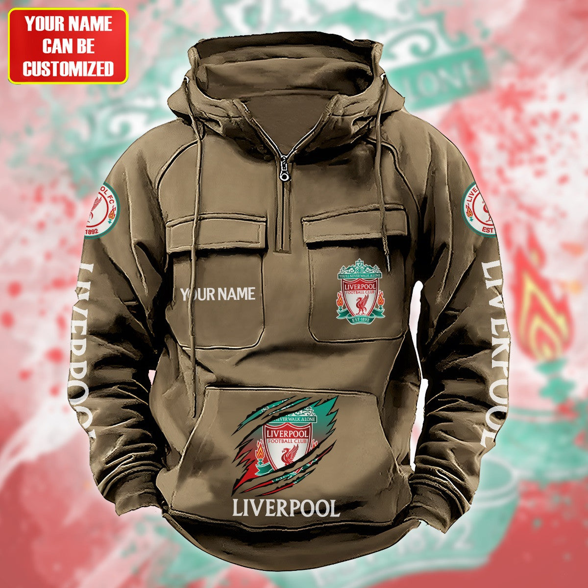 Personalized Liverpool Tear Retro Cotton Hoodie