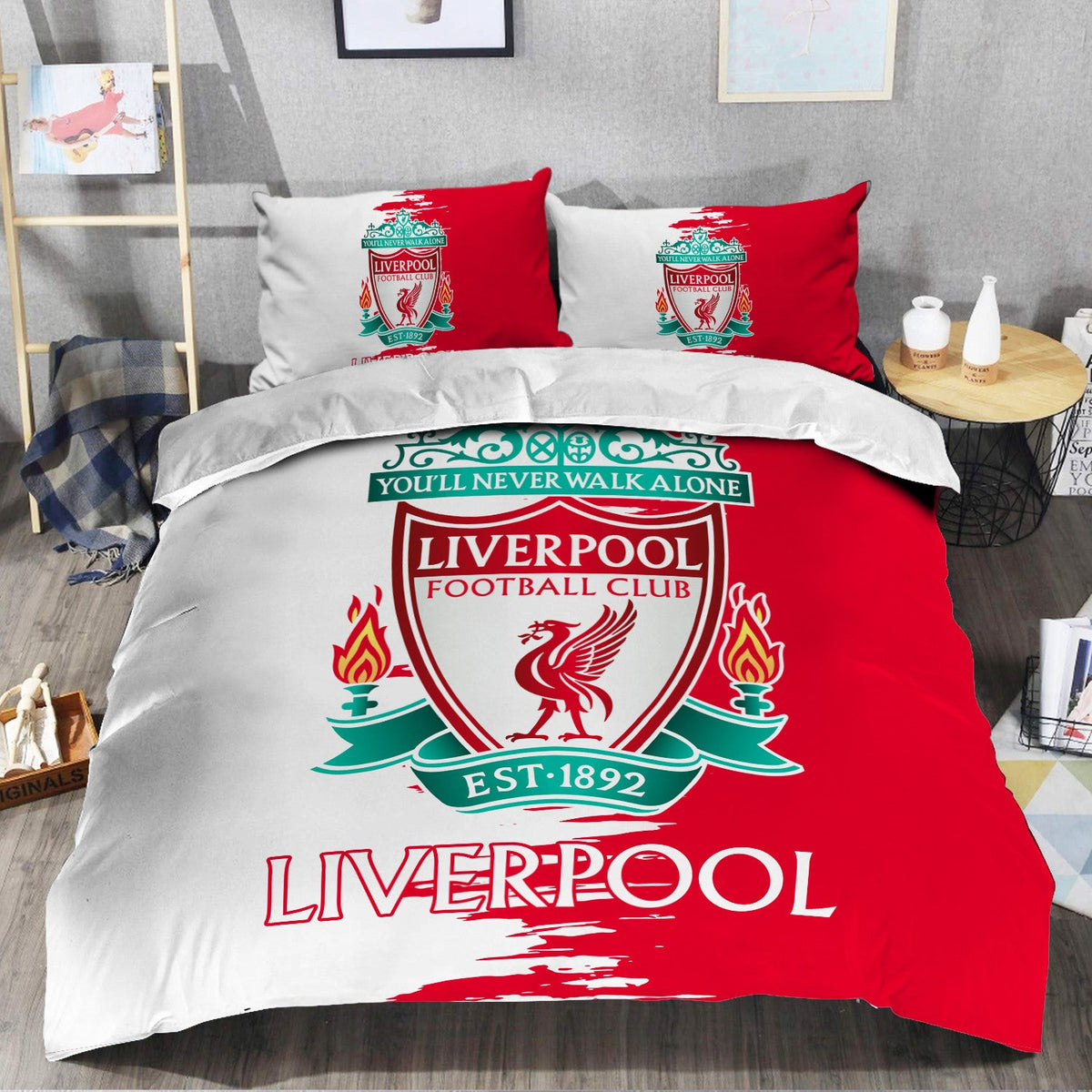 Liverpool Never Walk Alone All Over Printed Bedding Set