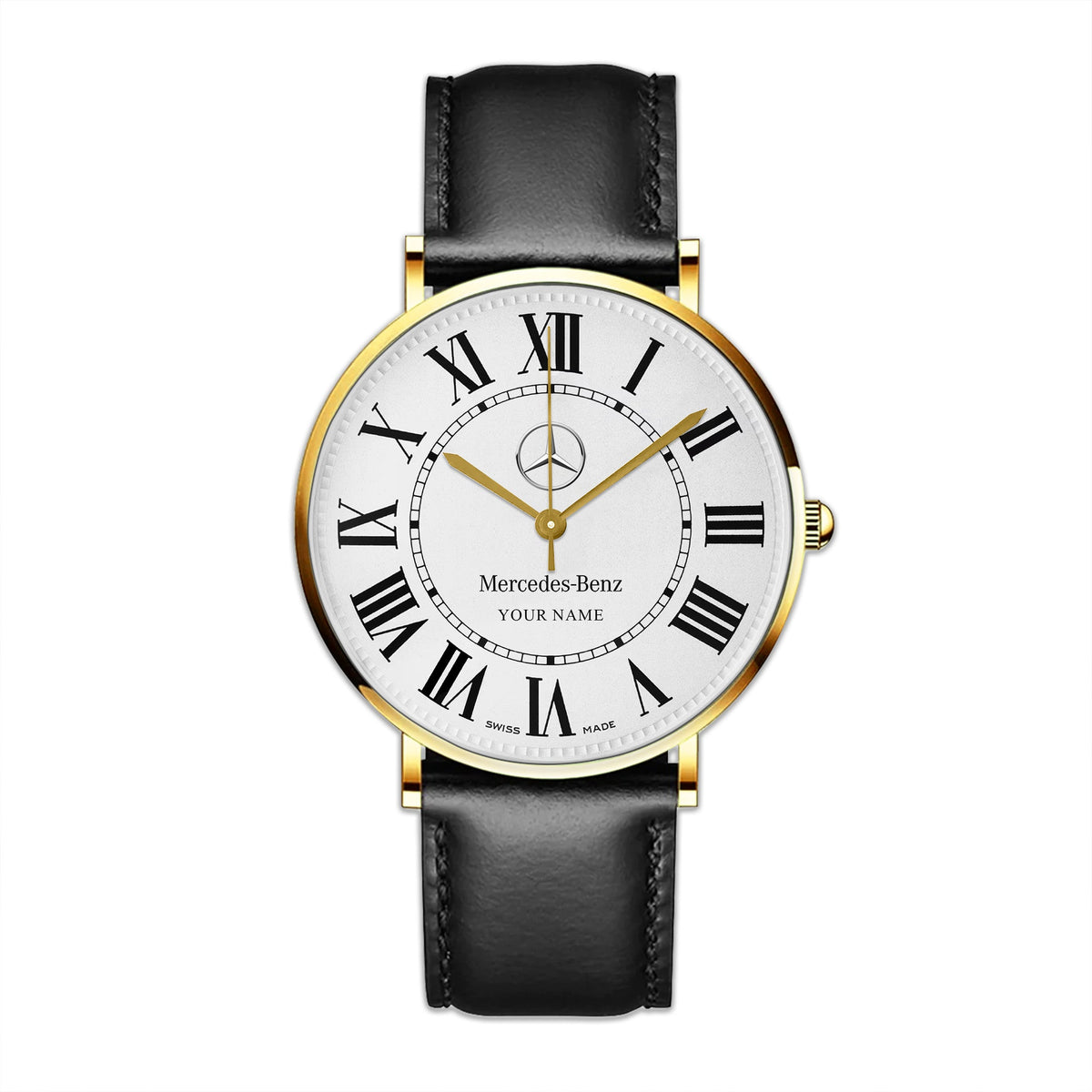 Personalized Merc Ronde Quartz Leather Watch