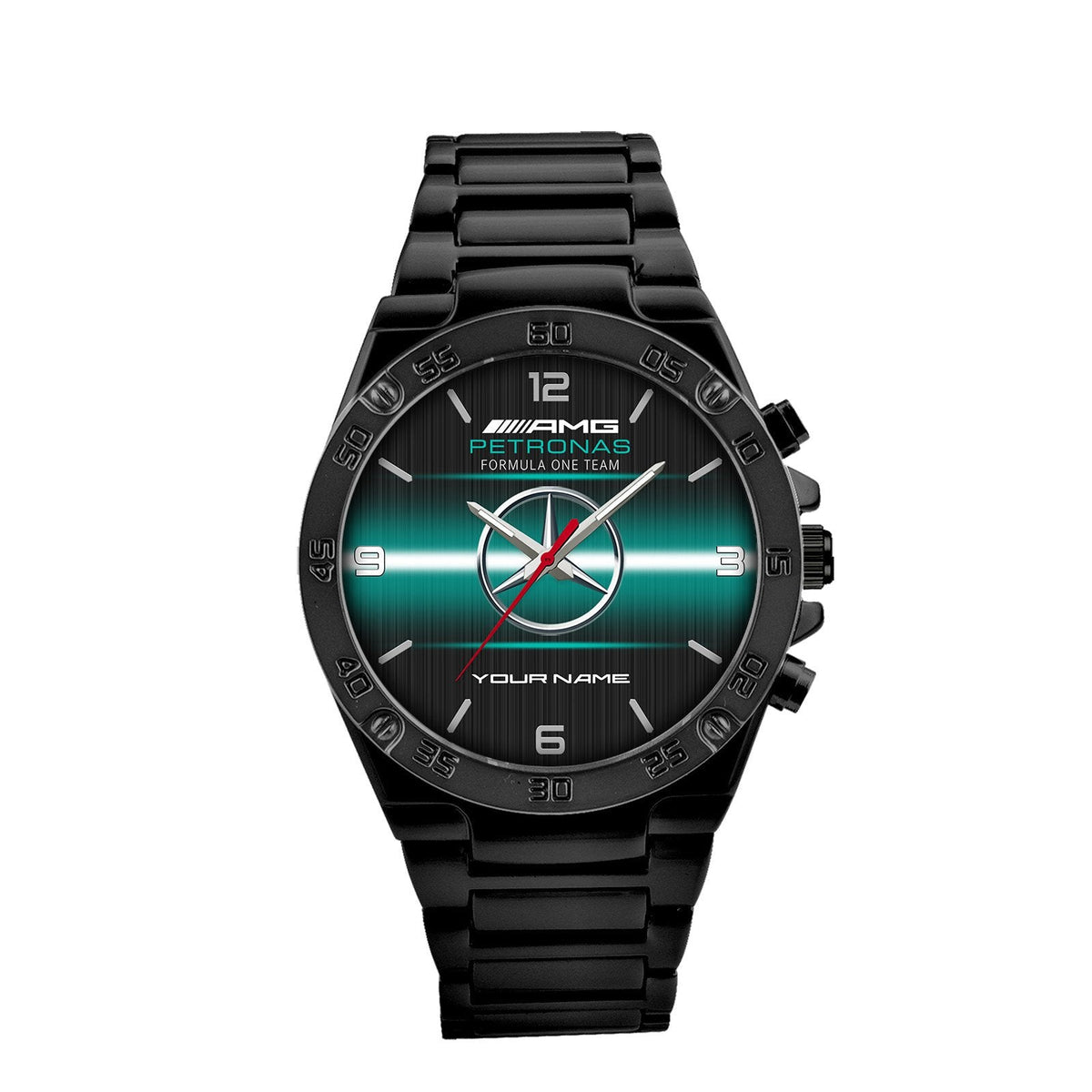 Personalized Merc Petronas Dial Steel Watch