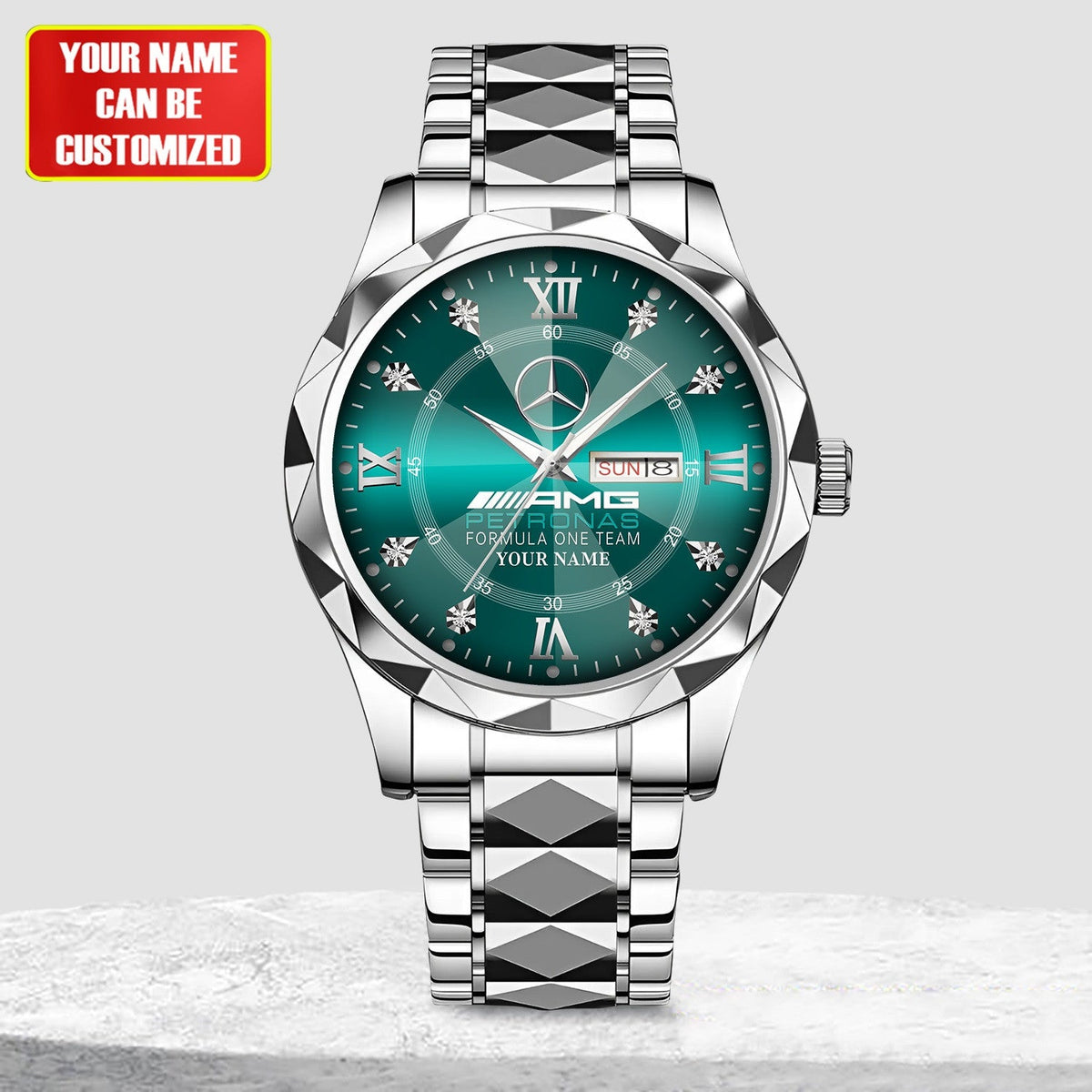 Personalized Merc AMG Petronas Elegant Alloy Charley Watch