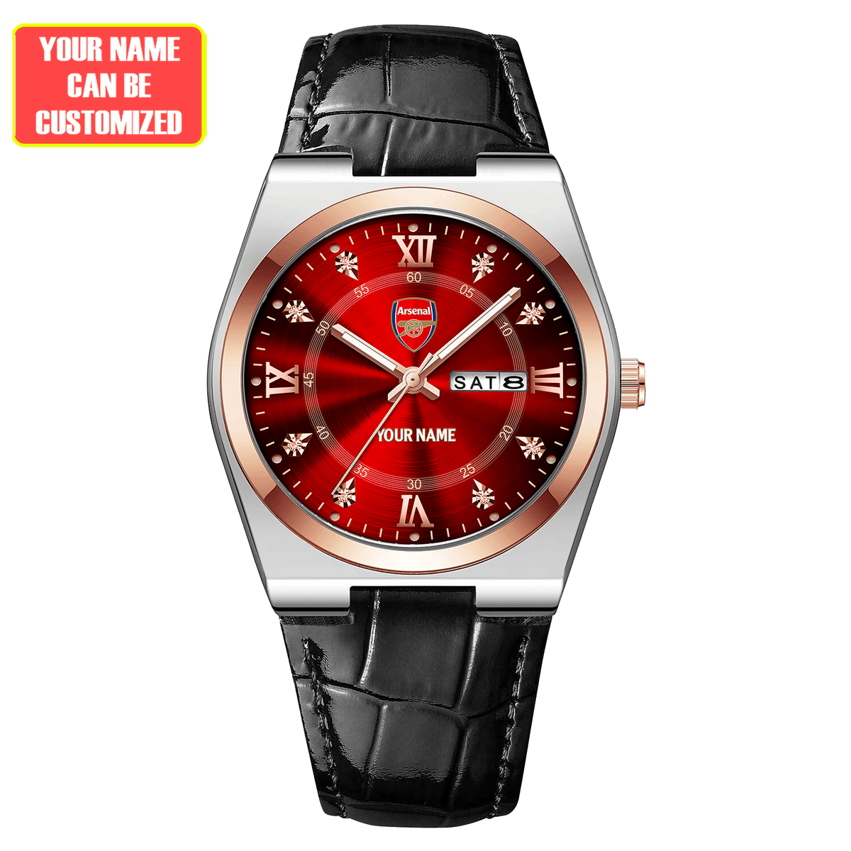 Personalized Arsenal Leather Strap Watch