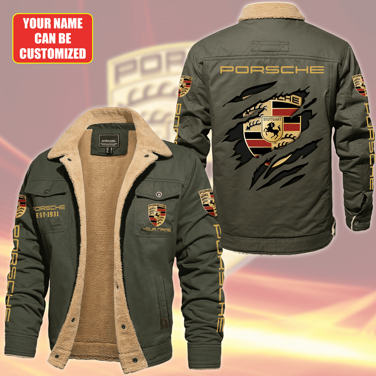 Personalized Pors Fleece Thermal Cotton Jacket P021003