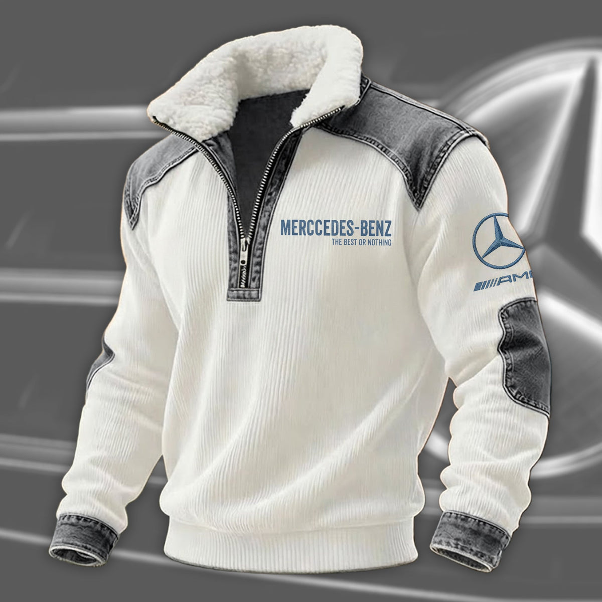 Merc The Best or Nothing Denim Fleece Collar Sweatshirt