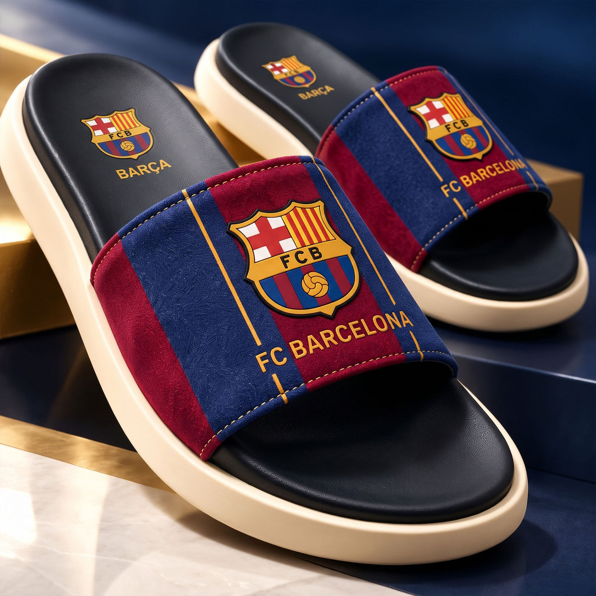Barca FC Comfort Luxury Leather Sandals