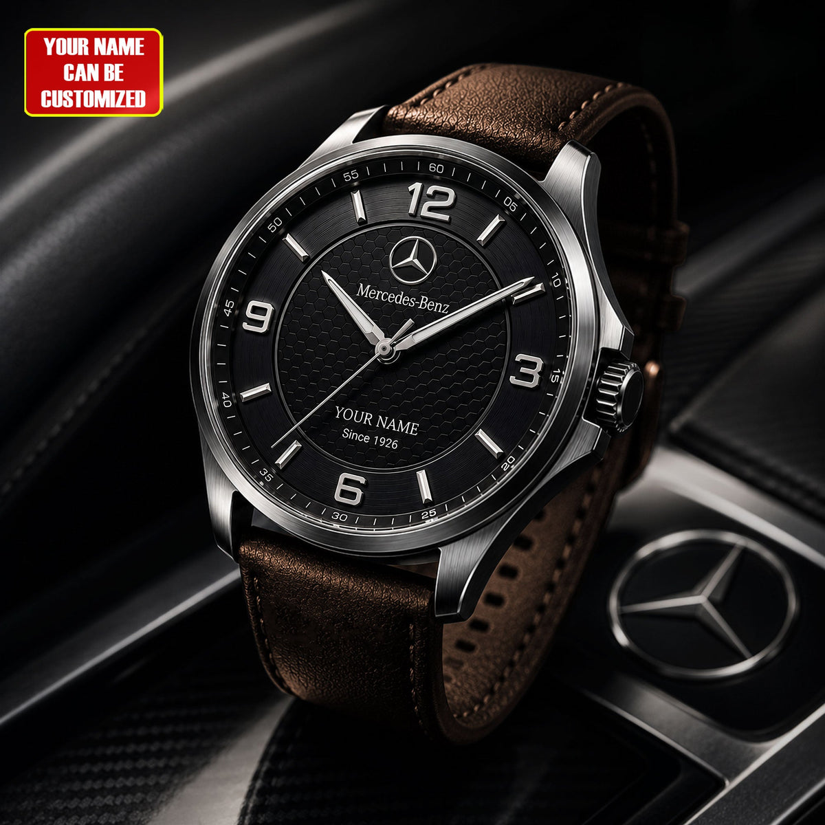 Personalized Merc Since 1926 Leather Strap Watch