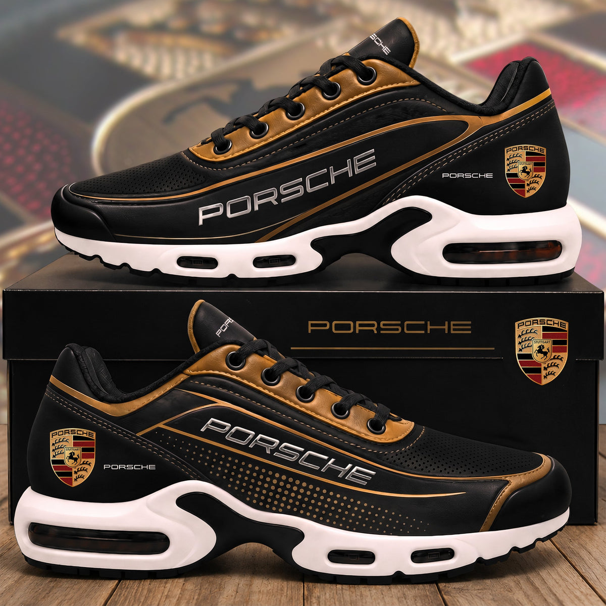 Pors Vintage Leather Air Cushion Sneaker