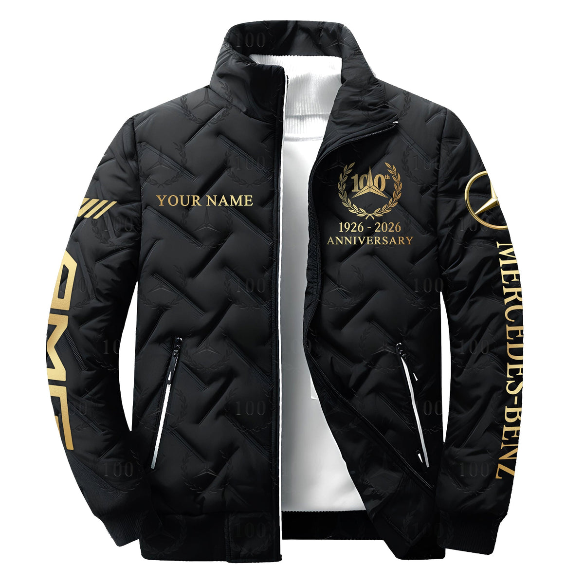 Personalized Merc 100th Anniversary Luxury Puffer Jacket