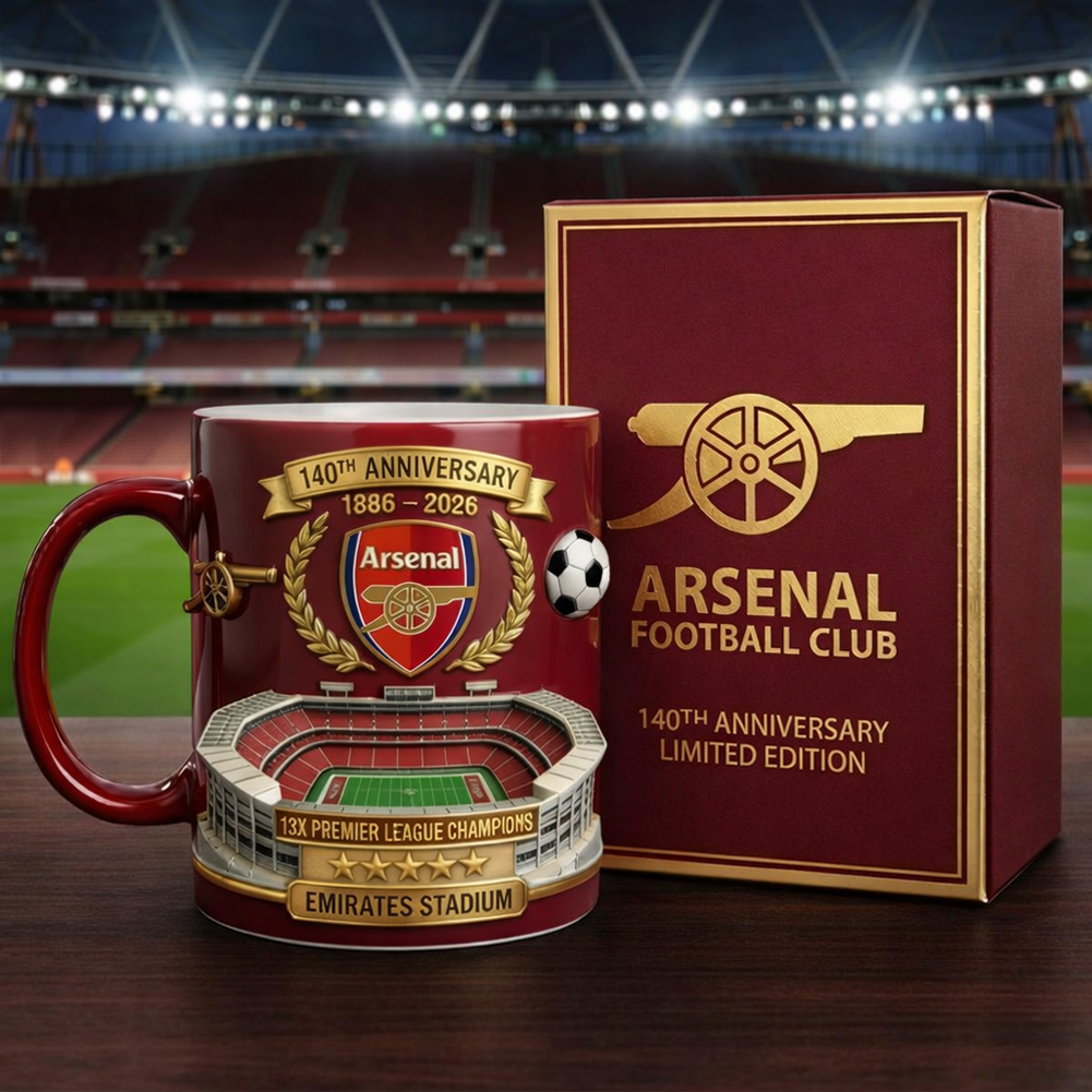 Arsenal 140 Years Anniversary Accent Mug , Cream Mug Gifts , Holiday Gifts V2