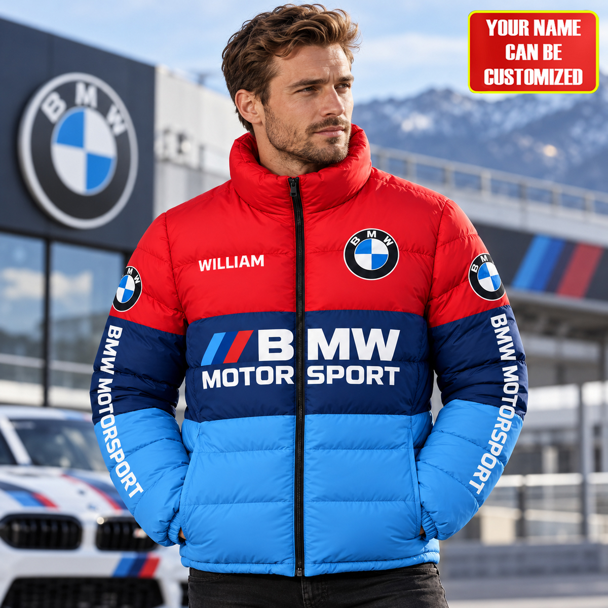 BW Motorsport Since 1916 Puffer Thermal Stand Collar Jacket