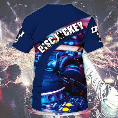 DJ Party Mix Shirt, Disc Jockey Turntable All-Over Print Unisex T-Shirt