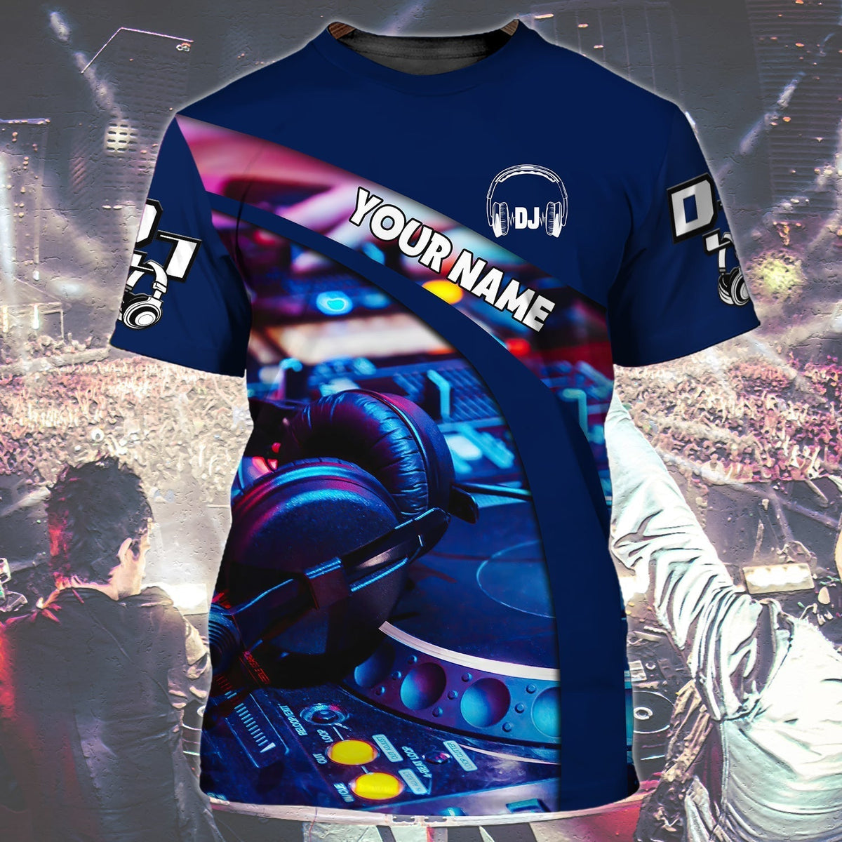 DJ Party Mix Shirt, Disc Jockey Turntable All-Over Print Unisex T-Shirt