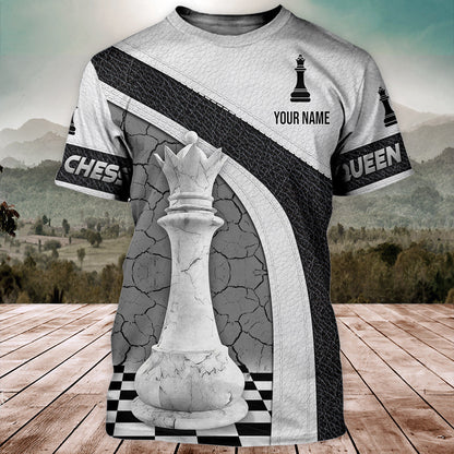 Queen Chess Strategy Shirt, Royal Board Game All-Over Print Unisex Tee