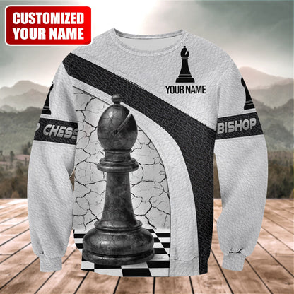Bishop Chess Strategy Shirt, Classic Board Game All-Over Print Unisex Tee