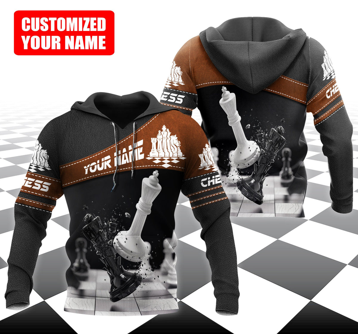 Personalized Name Chess Art All Over Printed Unisex Shirt