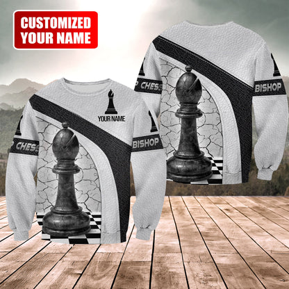 Bishop Chess Strategy Shirt, Classic Board Game All-Over Print Unisex Tee