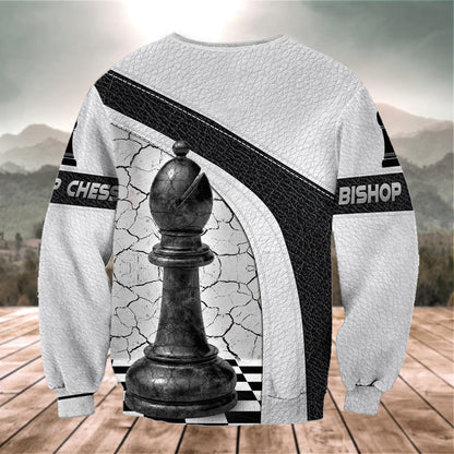 Bishop Chess Strategy Shirt, Classic Board Game All-Over Print Unisex Tee