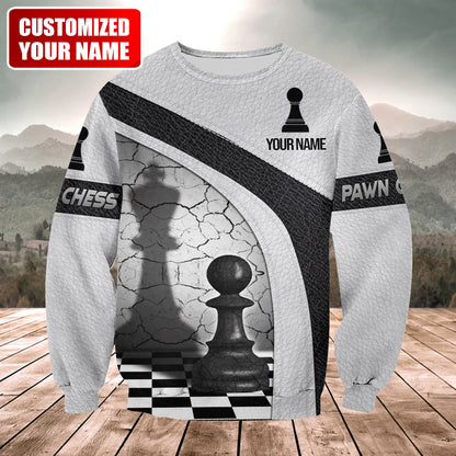 Chess Pawn Strategy Shirt, Classic Board Game All-Over Print Unisex Tee