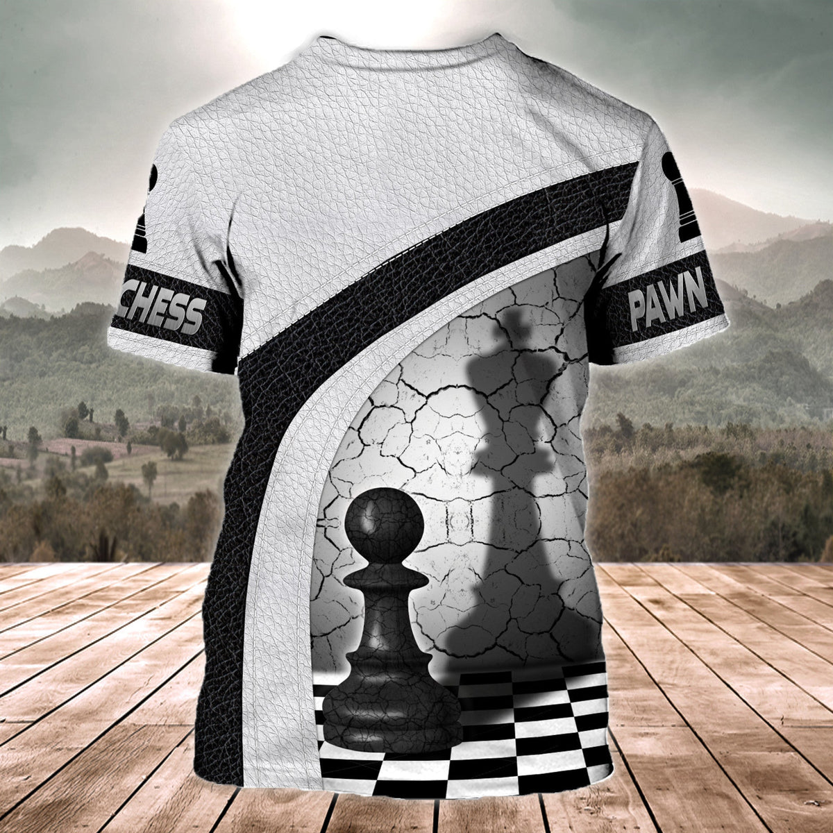 Chess Pawn Strategy Shirt, Classic Board Game All-Over Print Unisex Tee