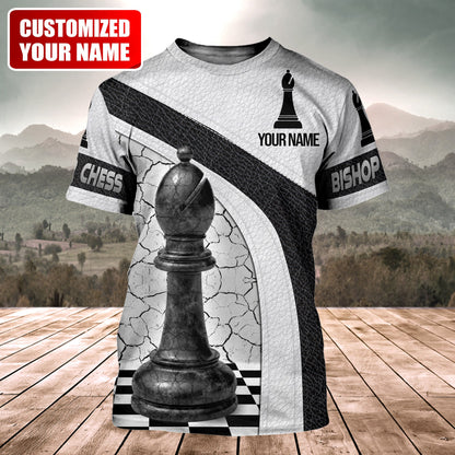 Bishop Chess Strategy Shirt, Classic Board Game All-Over Print Unisex Tee