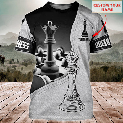 Royal Queen Chess Shirt, Elegant Strategy All-Over Print Unisex Tee