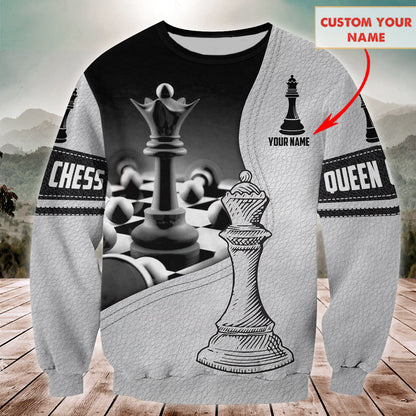 Royal Queen Chess Shirt, Elegant Strategy All-Over Print Unisex Tee