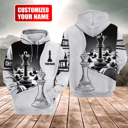 Royal Queen Chess Shirt, Elegant Strategy All-Over Print Unisex Tee