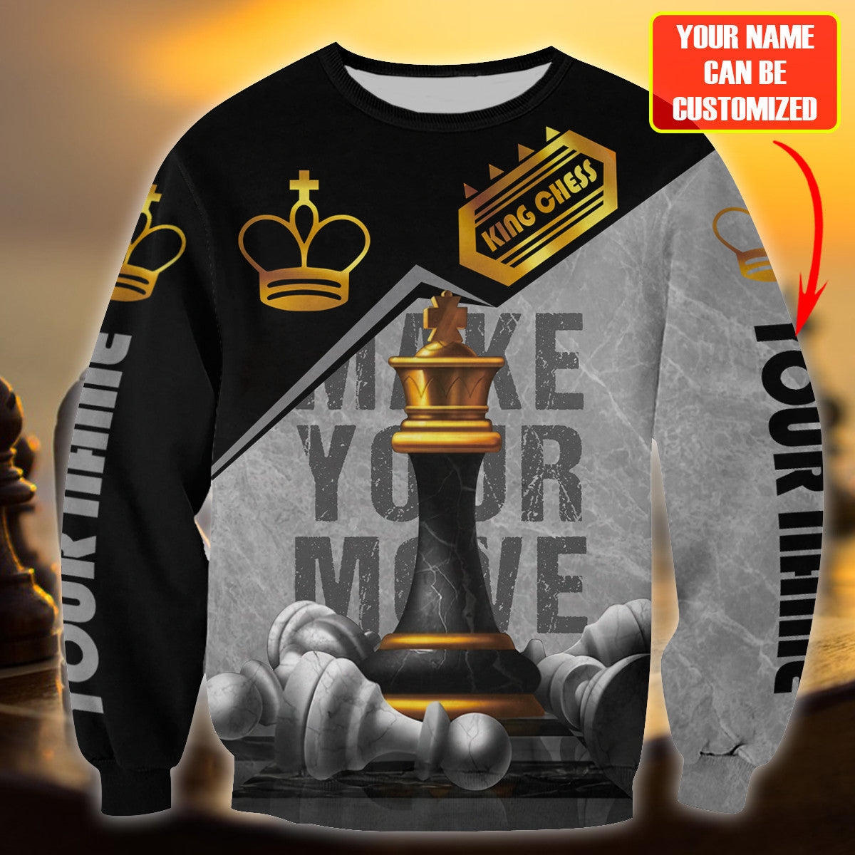 King Chess Make Your Move Shirt, Bold Strategy All-Over Print Unisex Tee