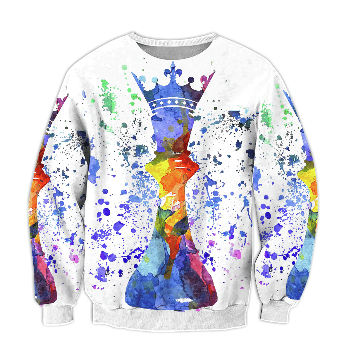 King Chess Painting Shirt, Artistic Royal Chess All-Over Print Unisex Tee