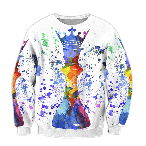 King Chess Painting Shirt, Artistic Royal Chess All-Over Print Unisex Tee