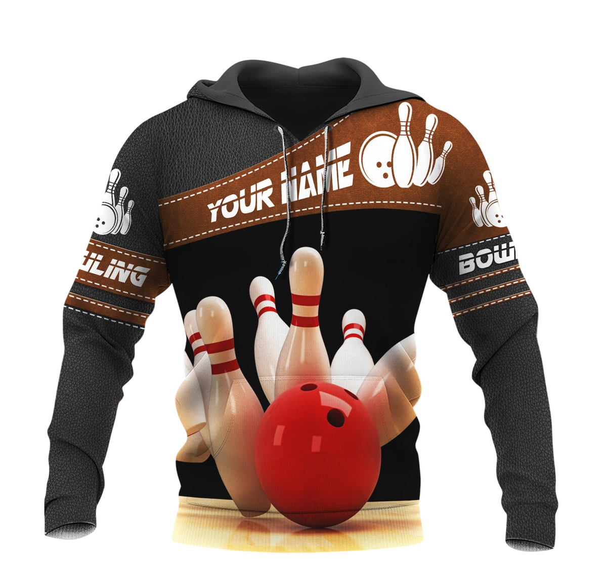 Bowling Strike Shirt, Classic Ball & Pins All-Over Print Unisex Tee