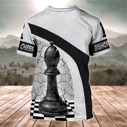Chess Bishop Shirt, Strategic Board Game All-Over Print Unisex Tee