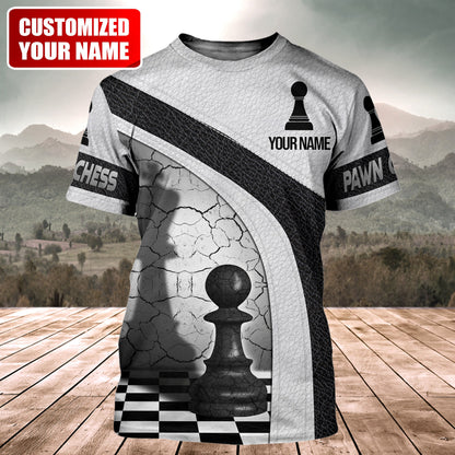 Chess Pawn Shirt, Classic Strategy All-Over Print Unisex Tee