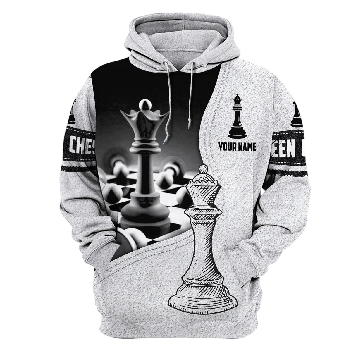 Queen Chess Shirt, Regal Chessboard All-Over Print Unisex Tee