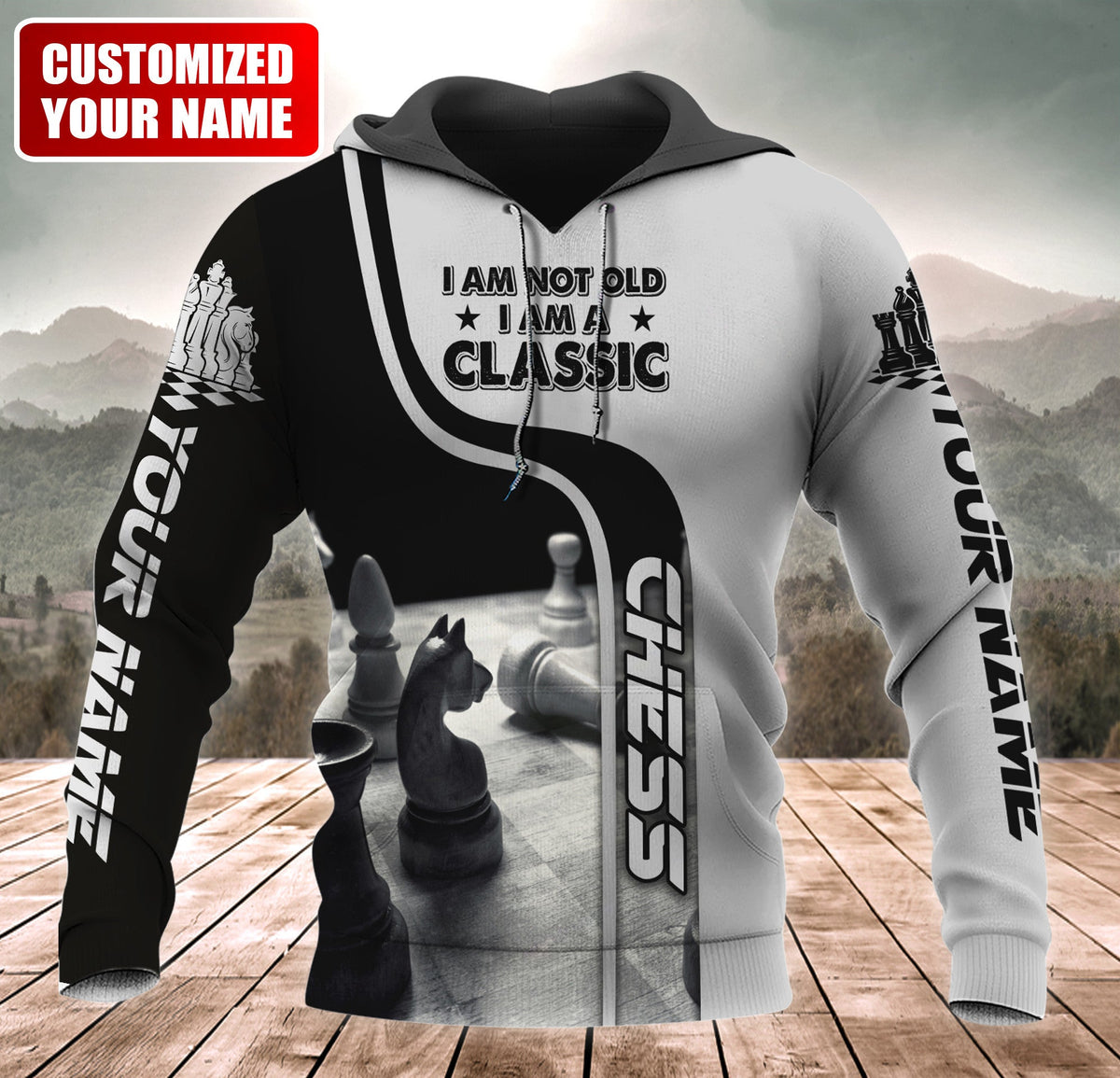 I'm A Classic Chess Shirt, Vintage Chessboard All-Over Print Unisex Tee
