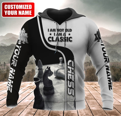 I'm A Classic Chess Shirt, Vintage Chessboard All-Over Print Unisex Tee