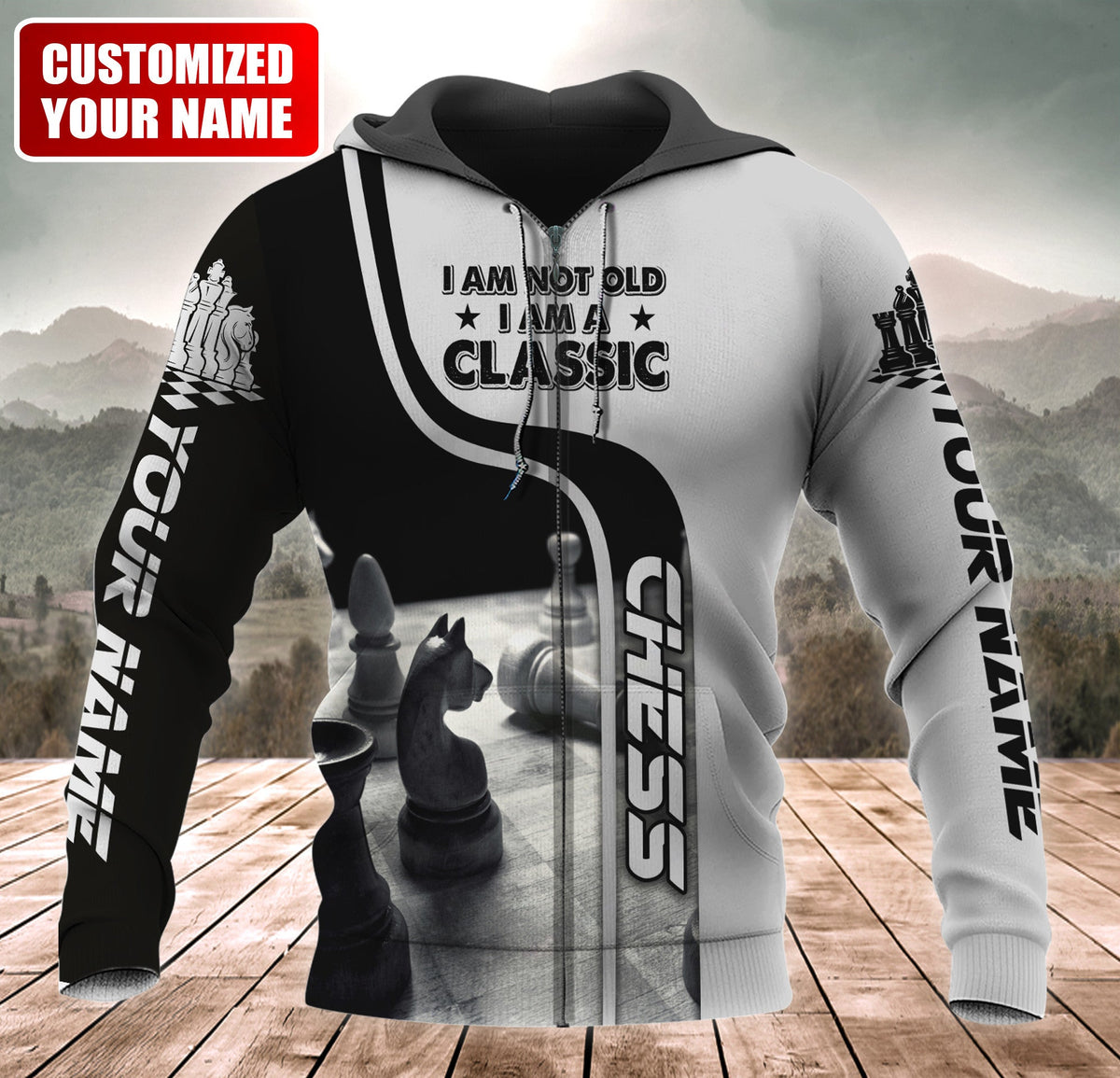 I'm A Classic Chess Shirt, Vintage Chessboard All-Over Print Unisex Tee