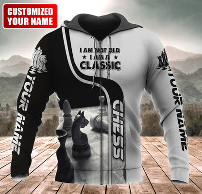 I'm A Classic Chess Shirt, Vintage Chessboard All-Over Print Unisex Tee